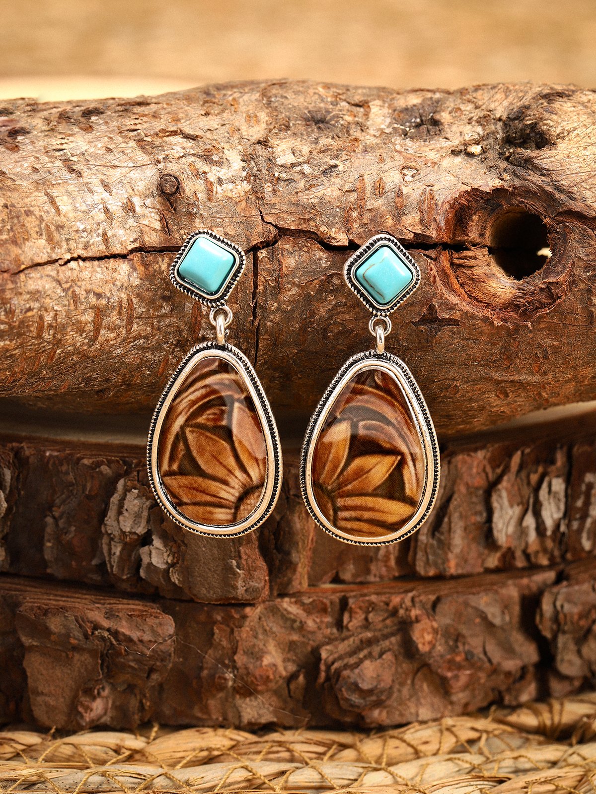 Retro Turquesa brincos