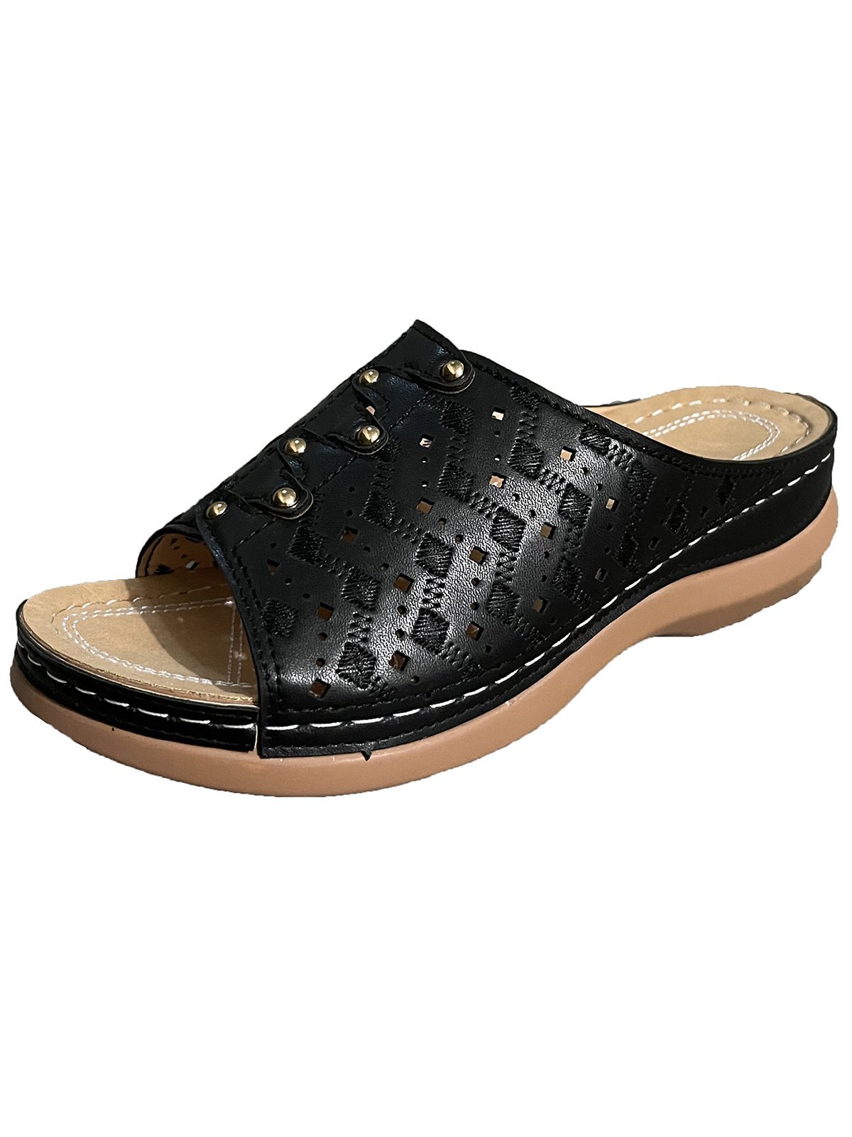 Rebite elétrico Bordado Oco Confortável Chinelo