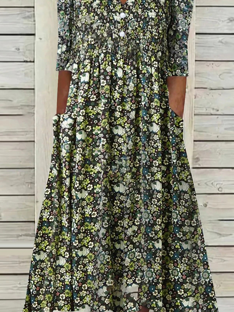 Casual Manga Curta Tecido Vestido