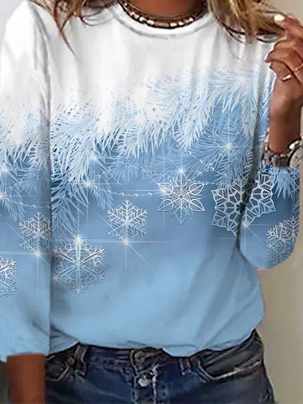 Casual Natal Manga Comprida Camisa
