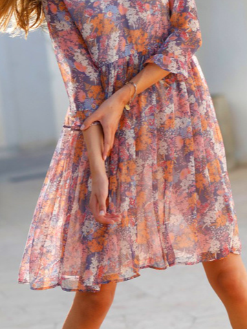 Disty Floral Solto Férias Vestido