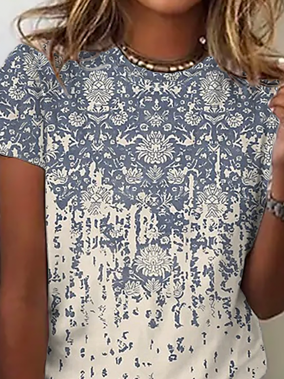 Étnico Solto Casual Jersey Camisa