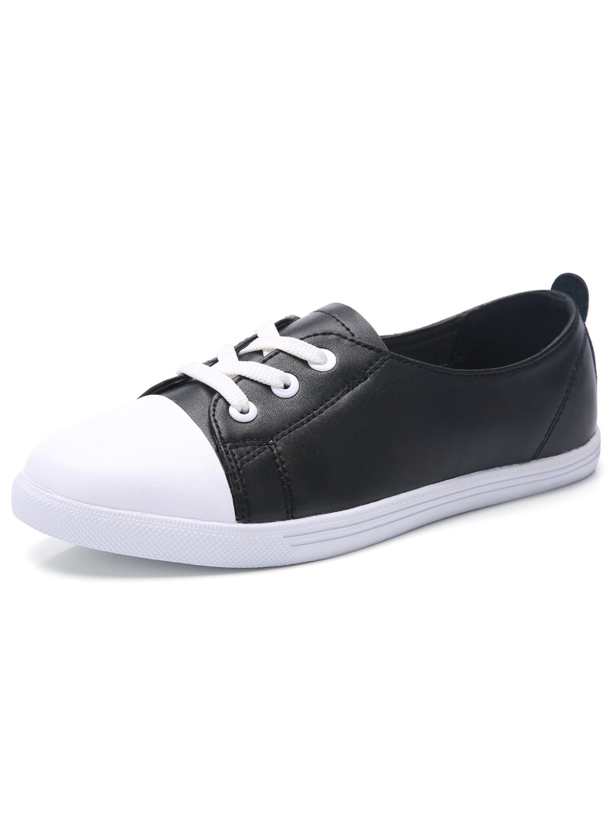 Couro Ultra fino Respirável Único suave Plano Casual Sapatilhas