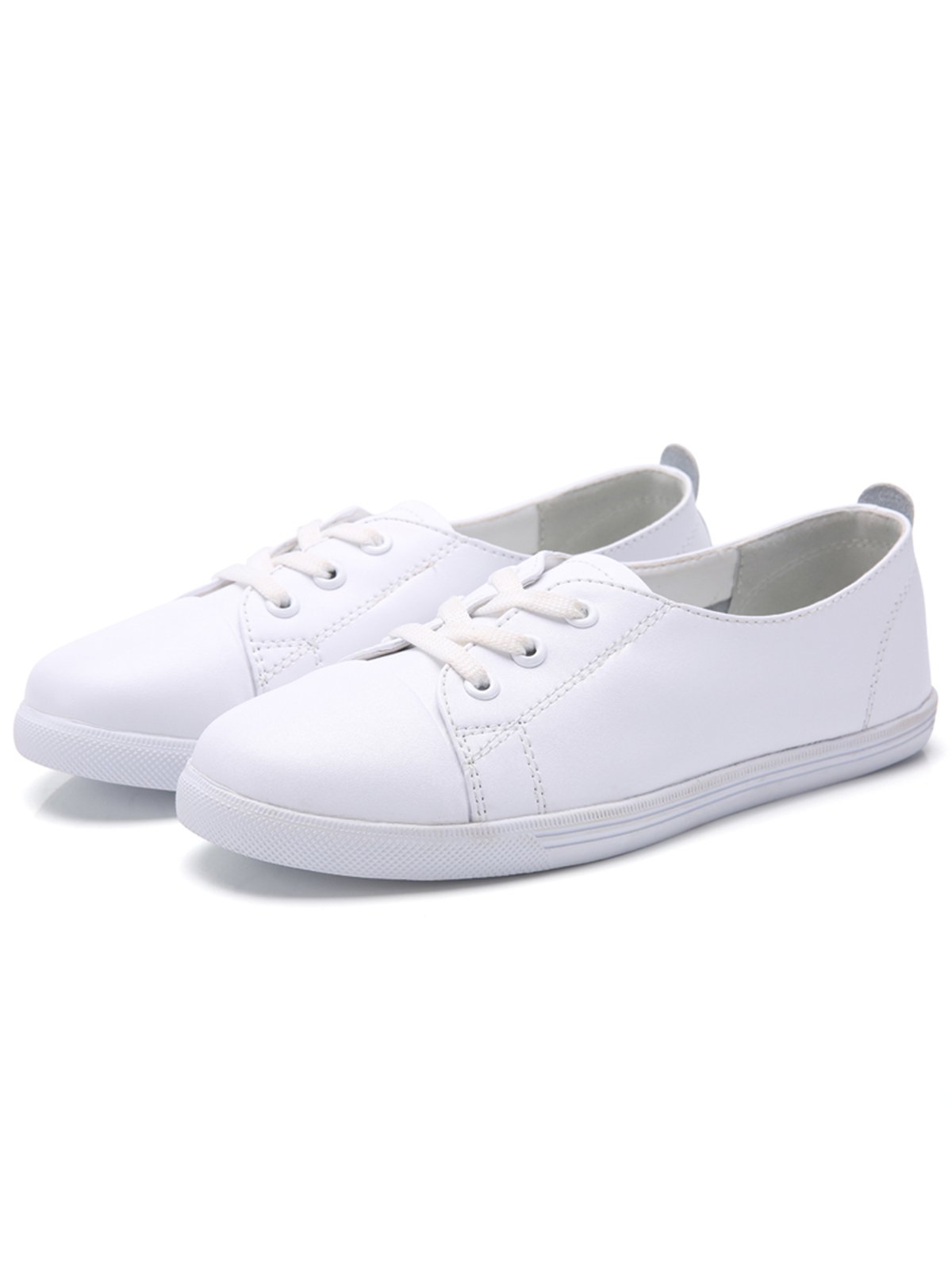 Couro Ultra fino Respirável Único suave Plano Casual Sapatilhas