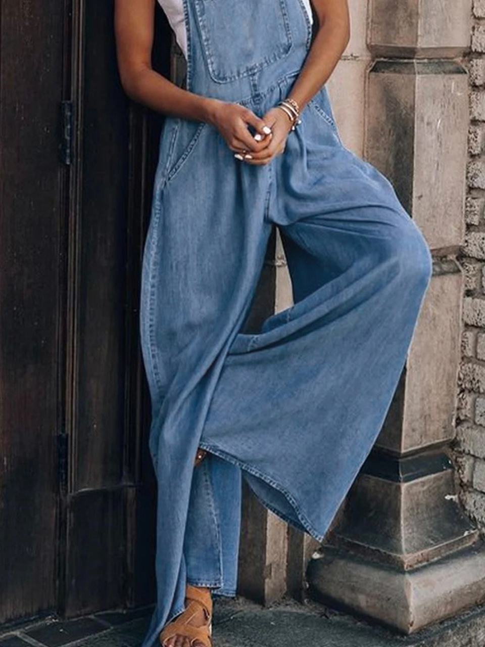 Casual Solto Simples Jeans Jeans Babador Calças