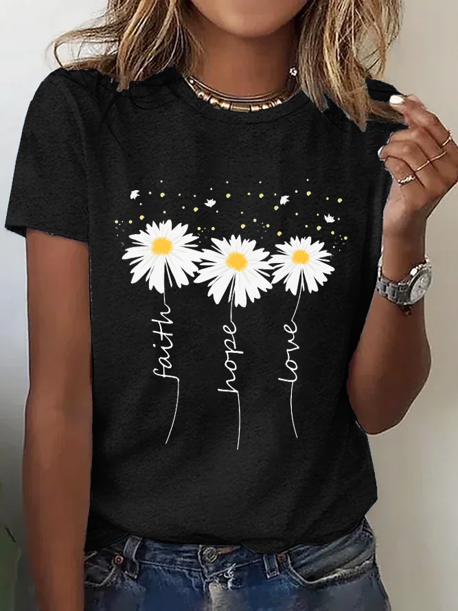 Solto Casual Pescoço tripulação Camisa
