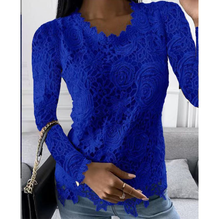 Manga Comprida Simples Regular Solto Blusa para Mulher