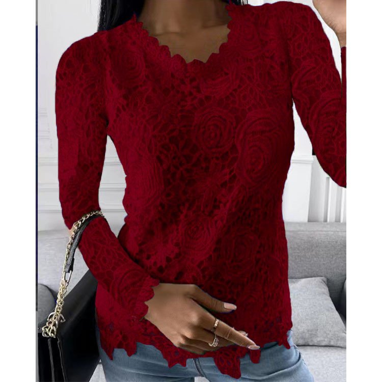 Manga Comprida Simples Regular Solto Blusa para Mulher