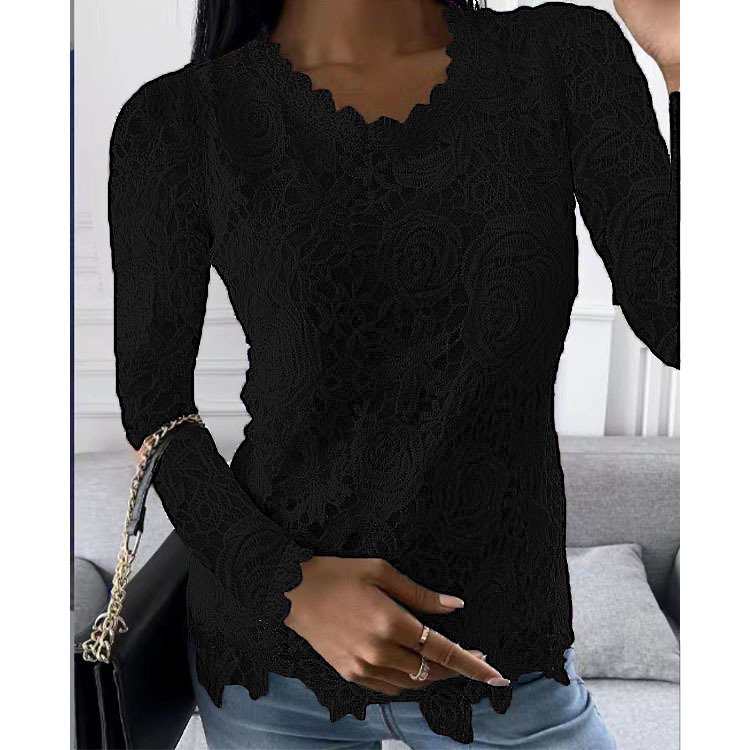 Manga Comprida Simples Regular Solto Blusa para Mulher