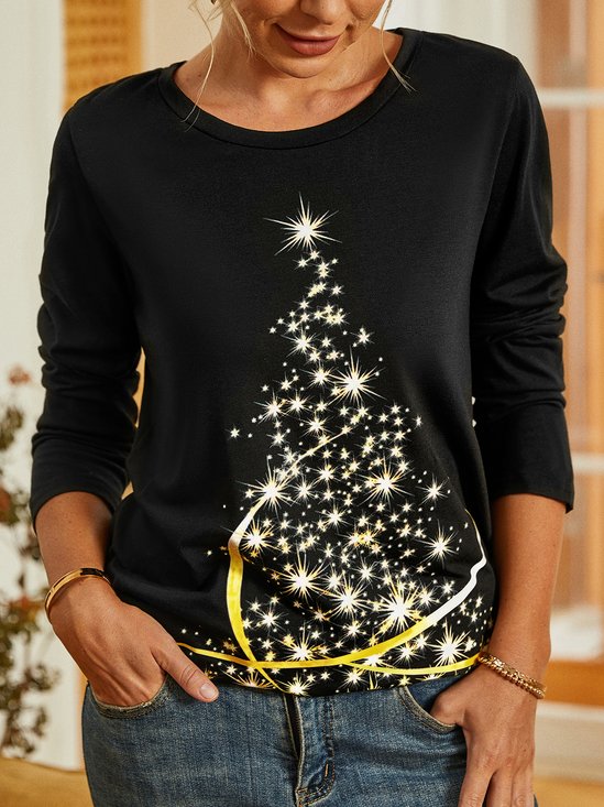 Natal Árvore Pescoço tripulação Camisa