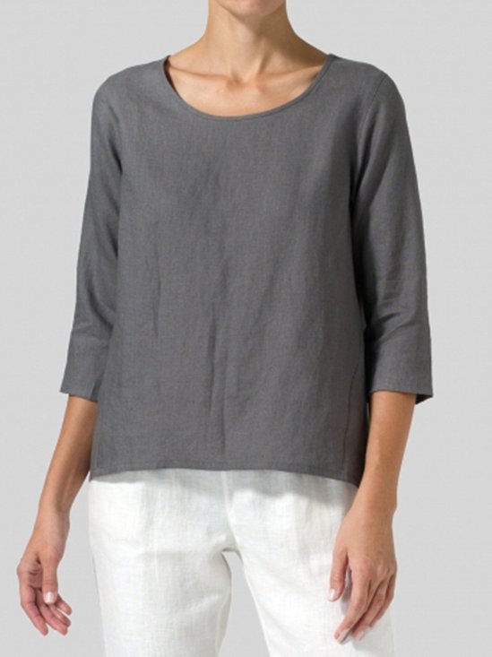 Mulher Casual Solto Topo Túnica Blusa Camisa