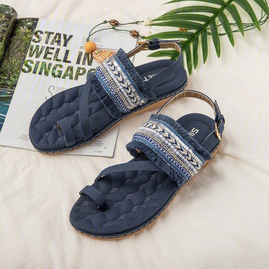Mulher Pu Sandálias Casual Faixa elástica Sapatos
