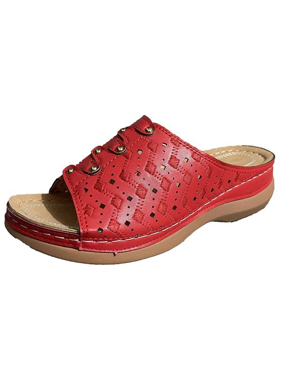 Rebite elétrico Bordado Oco Confortável Chinelo