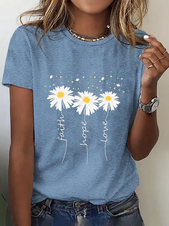 Solto Casual Pescoço tripulação Camisa