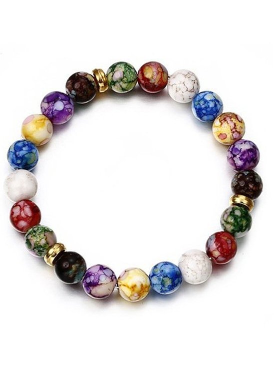 Lazer Étnico Estilo Natural Mineral Colorida Frisado pulseira