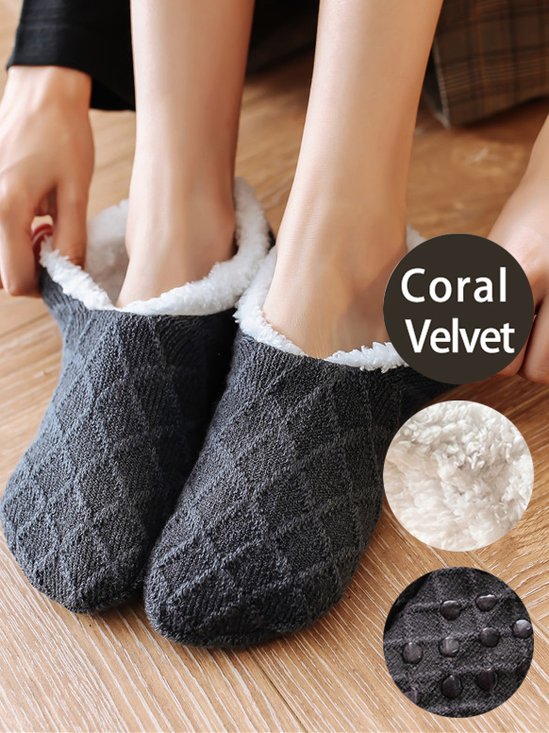 De lã Torção Padrão Coral Velo meias chão meias Outono Inverno Aconchego Acessórios