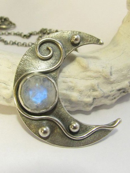 boêmio Retro Natural Opala Moonstone Angustiado Colar Étnico Joalheria
