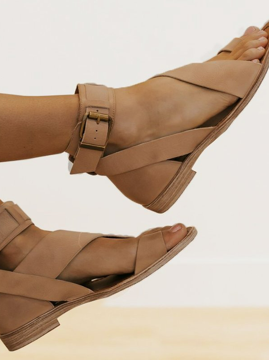 moda Chinelos Salto Plano Fivela Alça Sandálias