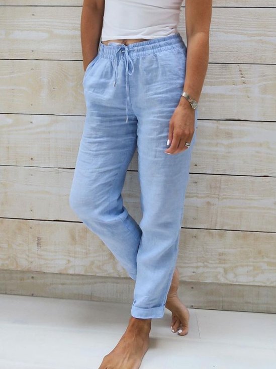 Solto Cordão Casual Casual Calças