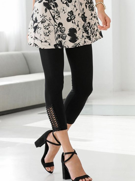 Simples Jersey Casual Justa Leggings