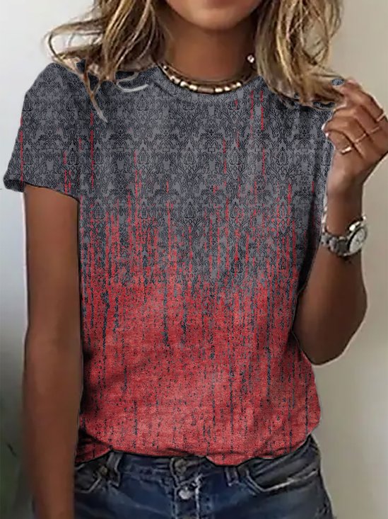 Casual Impressão Camisa