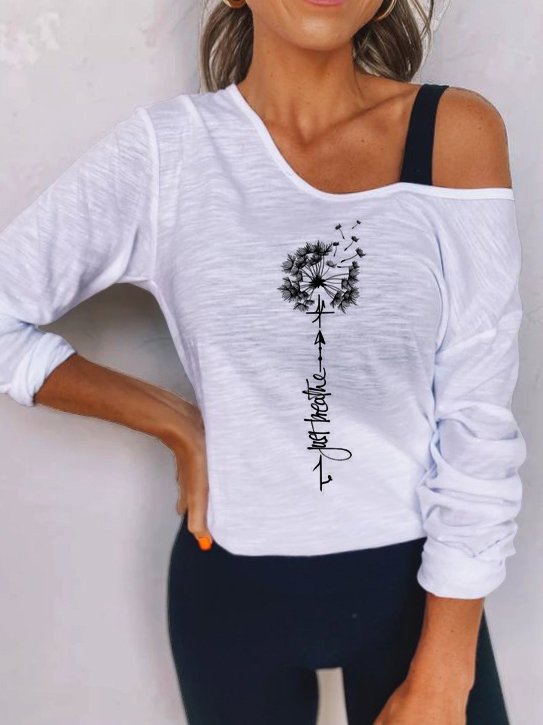 Assimétrico Dente de leão Jersey Casual Camisa