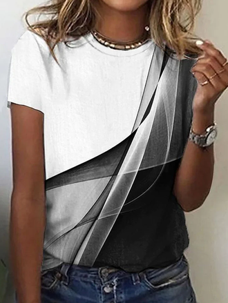 Solto Impressão Cor Quadra Casual Camisa