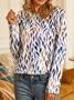 Geométrico Impresso Casual Longo-manga Camisa