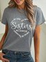 Casual Pescoço tripulação Manga Curta Solto Letras de texto Camisa