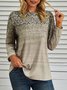 Impresso Manga Comprida Casual Camisa