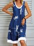 Pescoço tripulação Sem Manga Vestido