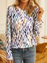 Geométrico Impresso Casual Longo-manga Camisa