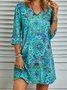 Floral Tecelagem Vestido