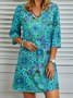 Floral Tecelagem Vestido
