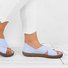Mulher Imitação De Couro Sandálias Casual Conforto Dedo Espreitadela Sapatos