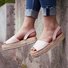 Mulher Pu Trepadeiras Sandálias Casual Costas Alça Dedo Espreitadela Sapatos