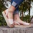 Mulher Pu Trepadeiras Sandálias Casual Costas Alça Dedo Espreitadela Sapatos
