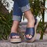 Mulher Pu Trepadeiras Sandálias Casual Costas Alça Dedo Espreitadela Sapatos