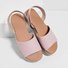 Mulher Pu Trepadeiras Sandálias Casual Costas Alça Dedo Espreitadela Sapatos