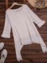 Casual Manga Comprida Pescoço tripulação Blusa