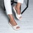 Mulheres moda Footbed Dedo Espreitadela Slip-On Deslizar Sandálias