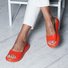 Mulheres moda Footbed Dedo Espreitadela Slip-On Deslizar Sandálias