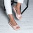 Mulheres moda Footbed Dedo Espreitadela Slip-On Deslizar Sandálias