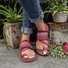 Mulher Pu Sandálias Casual Faixa elástica Sapatos