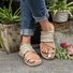 Mulher Pu Sandálias Casual Faixa elástica Sapatos