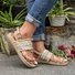 Mulher Pu Sandálias Casual Faixa elástica Sapatos