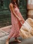 boêmio Feriado Algodão Floral Vestido