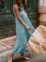 boêmio Feriado Algodão Floral Vestido