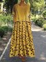 Ponto-intarsia Manga Curta Tecelagem Vestido