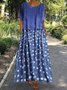 Ponto-intarsia Manga Curta Tecelagem Vestido